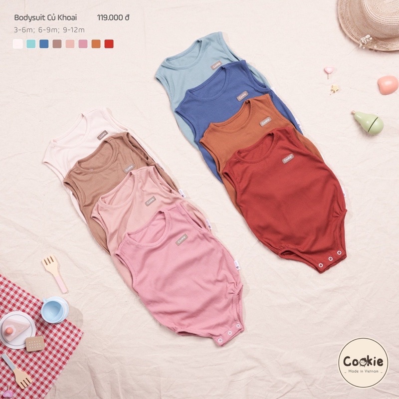Cookie - Bodysuit củ khoai chất cotton tăm lạnh mềm mát cho bé