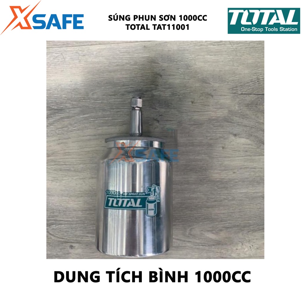 Súng phun sơn Total TAT11001 Máy phun sơn cầm tay Vòi phun 1.5mm Áp lực: 3-4bar Mức tiêu thụ 119-200l/phút