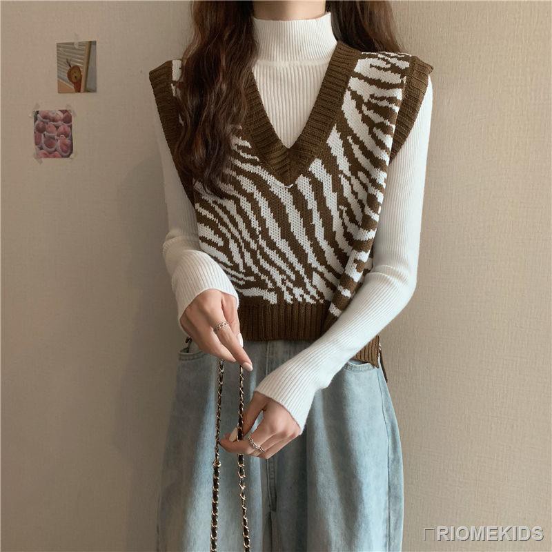 Fashion Feminine Zebra Pattern Sleeveless Shirt