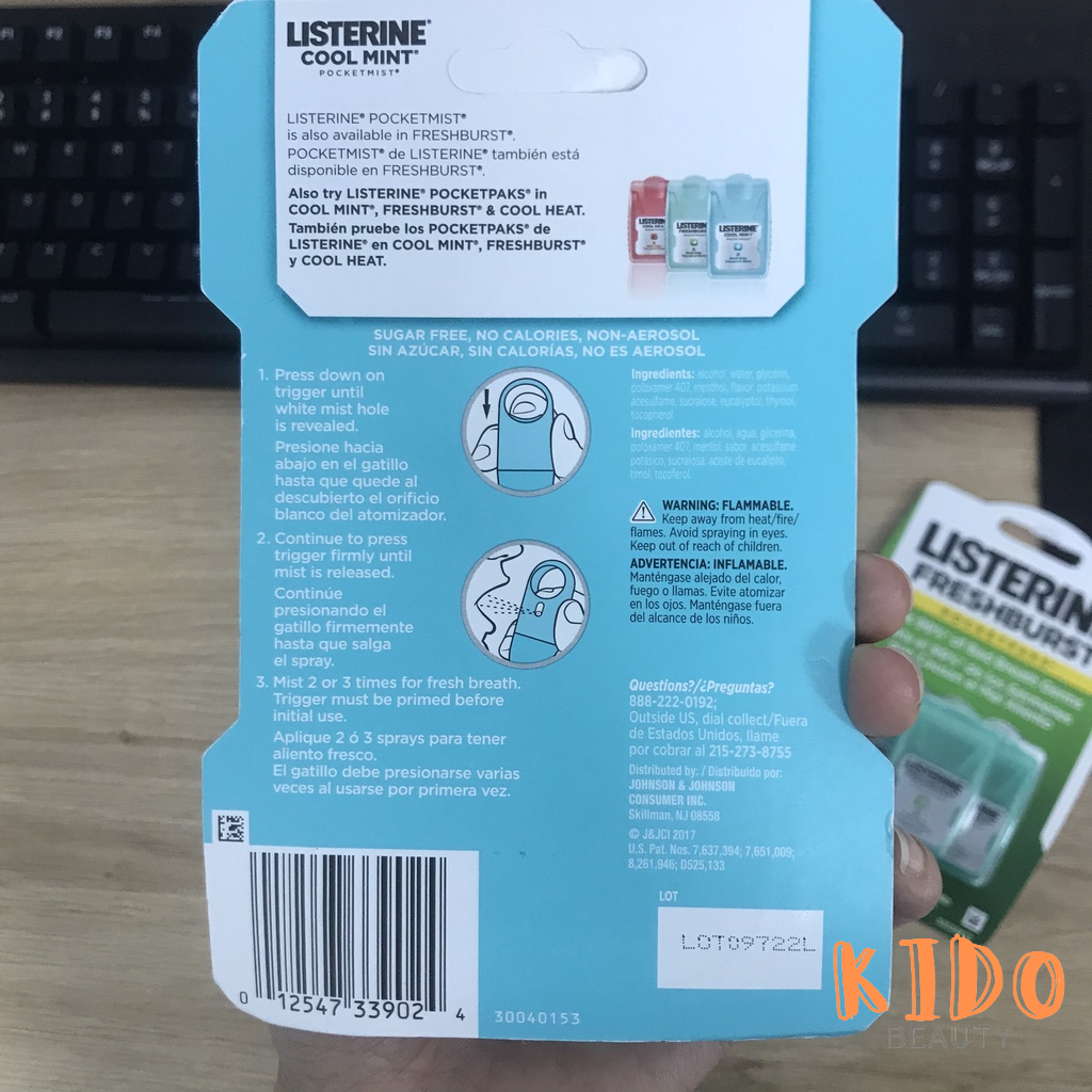 Miếng ngậm thơm miệng cấp tốc LISTERINE Cool Mint |Xịt thơm miệng Cool mint