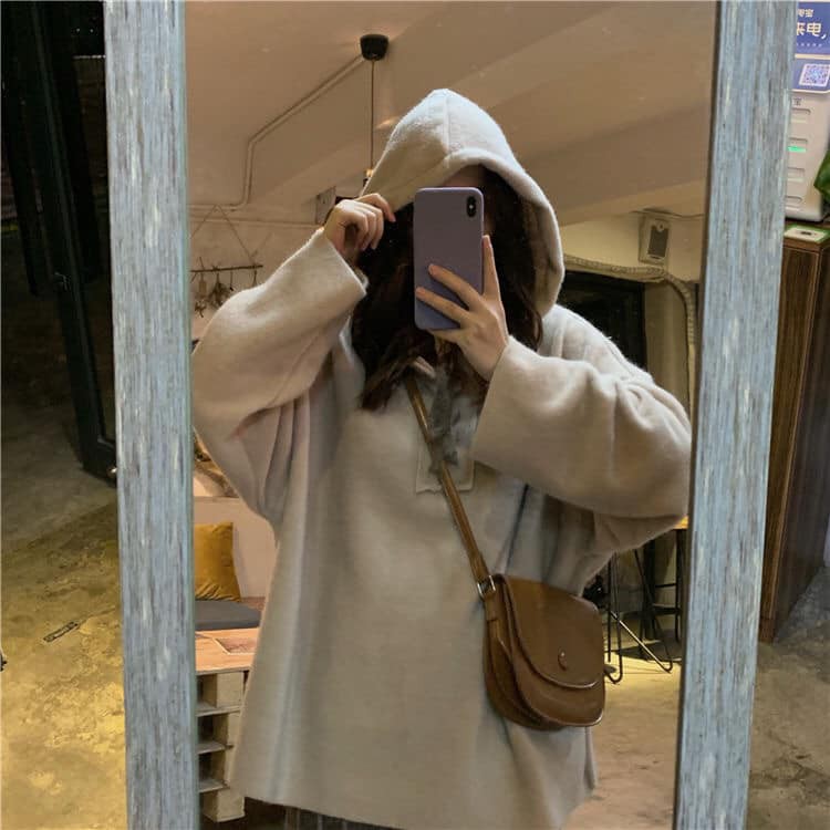 Xả hàng- Áo hoodie nữ nâu đất chất nỉ bông cực đẹp hàng quảng châu | BigBuy360 - bigbuy360.vn