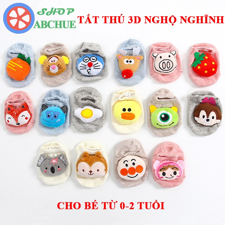 Tất Thú 3D Ngộ Nghĩnh Cho Bé Trai Và Gái Từ 0-2 Tuổi