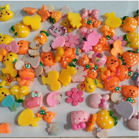 10-25-50gam - hỗn hợp miếng patch làm cột tóc, đồ chơi màu vàng cam