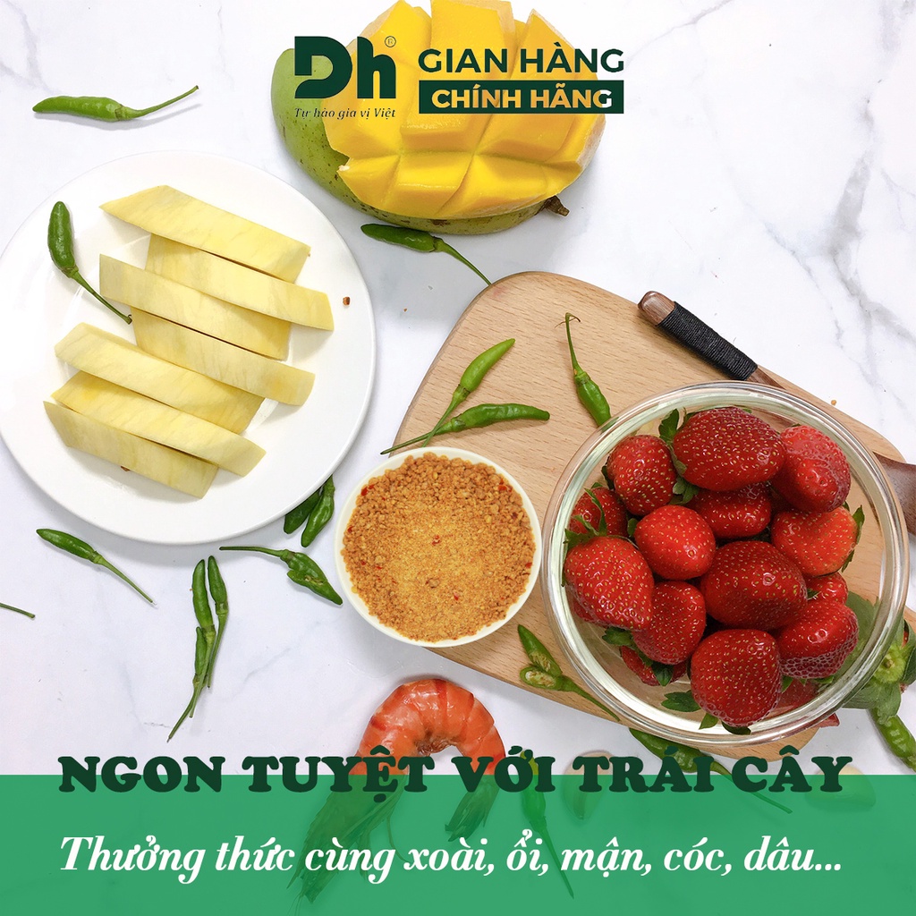 Muối tôm Tây Ninh DH Foods loại 1 thơm ngon gia vị chấm hoa quả 60/80/110gr