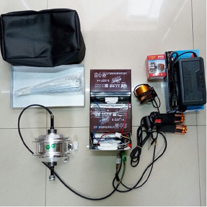 BỘ THIẾT BỊ TỰ CHẾ XE ĐẠP THƯỜNG THÀNH XE ĐẠP ĐIỆN 24V BÁNH SAU