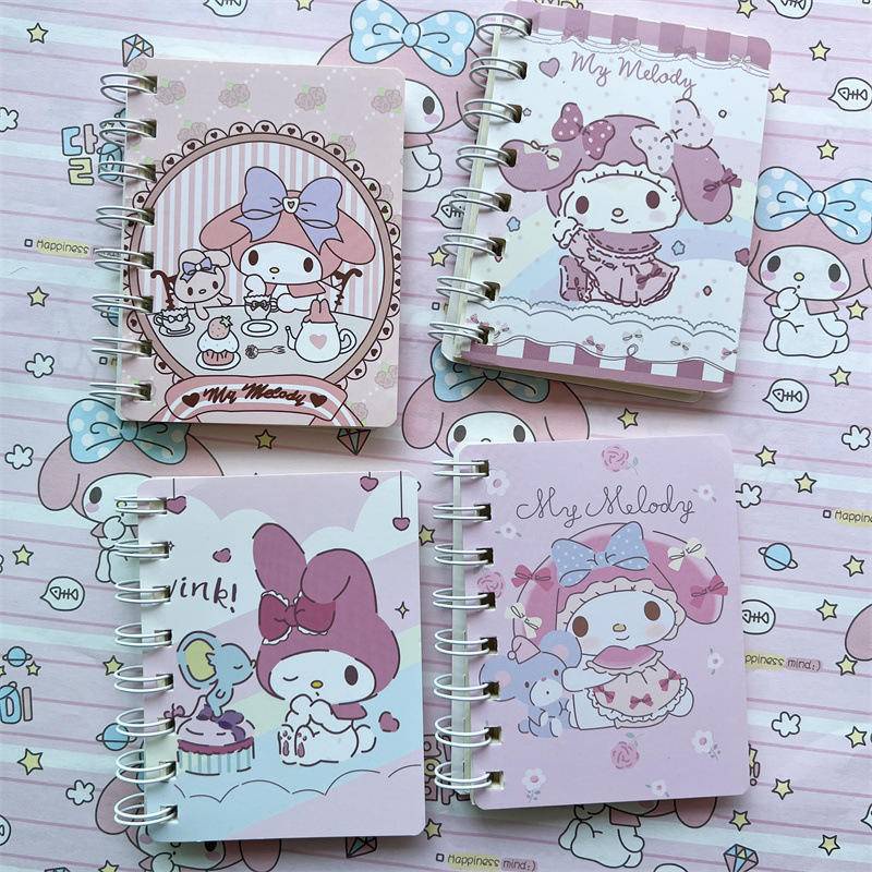 Sổ Tay Mini A7 Bỏ Túi Họa Tiết Sanrio Mymelody Kuromi Cinnamoroll Cho Học Sinh