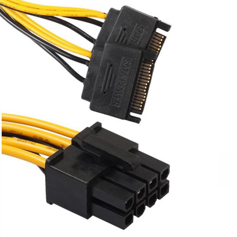 _Cáp chuyển và chia nguồn 2 đầu SATA sang 8 PIN 6+2  20Cm