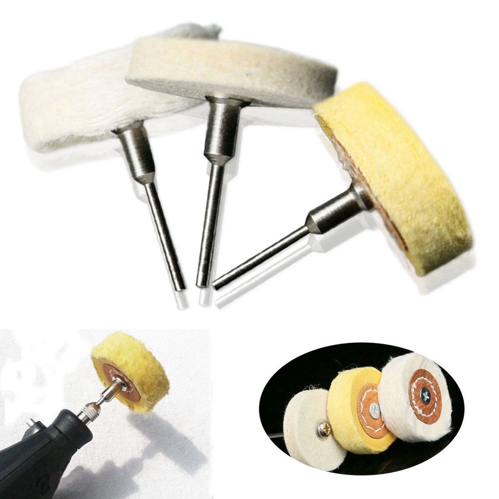 Bộ Đầu Mài Đánh Bóng Hình Chữ T Bằng Vải Len Cotton Mềm Kèm Trục Nối