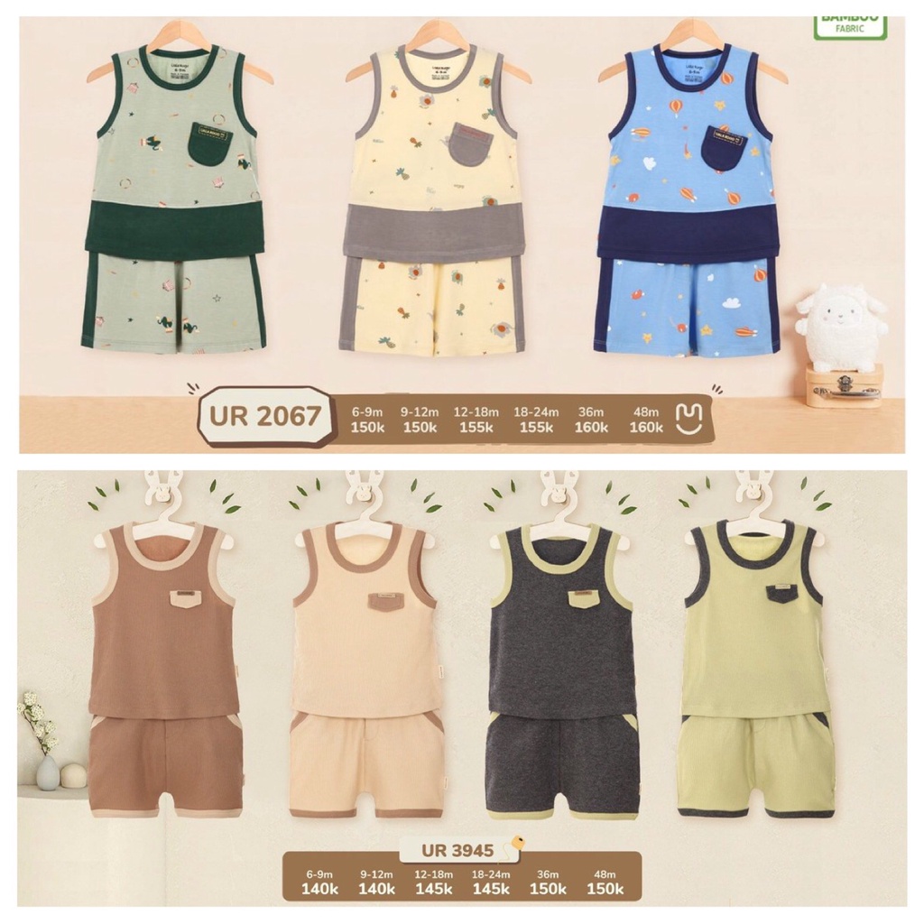 Bộ QA ba lỗ kẻ Petit 4 màu UR3084