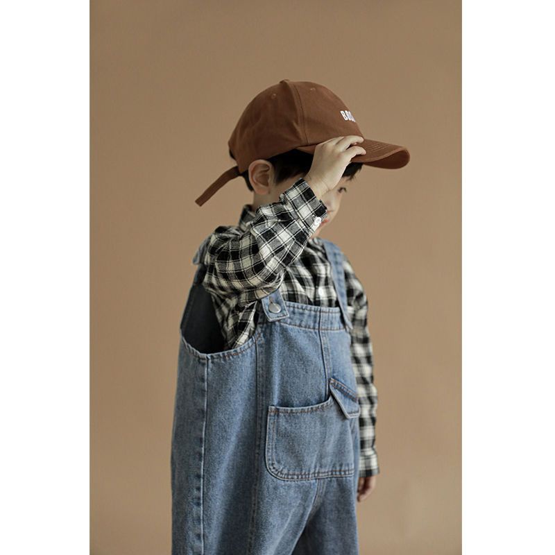 [Babycat] Hàng Có Sẵn Quần Yếm Denim Dáng Rộng Phong Cách Nhật Bản Hàn Quốc Thời Trang Phương Tây Cho Bé Trai Bé Gái B
