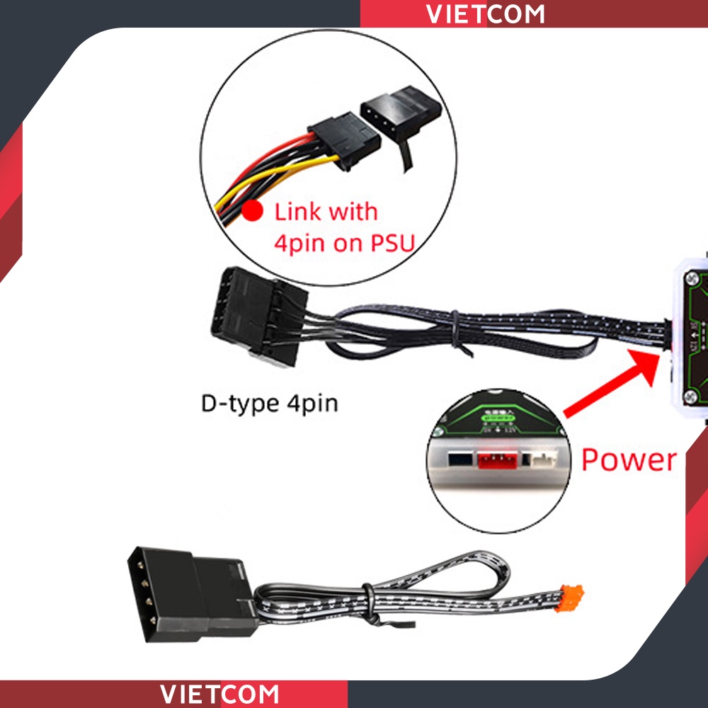 Dây cấp nguồn bộ Hub Coolmoon - IDE Molex 4Pin và SATA