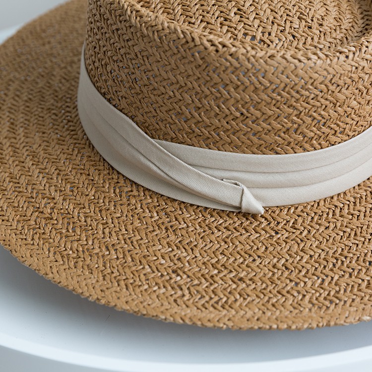 Nón Panama nữ thời trang cao cấp vành phẳng phong cách Vintage phù hợp đi chơi đi du lịch