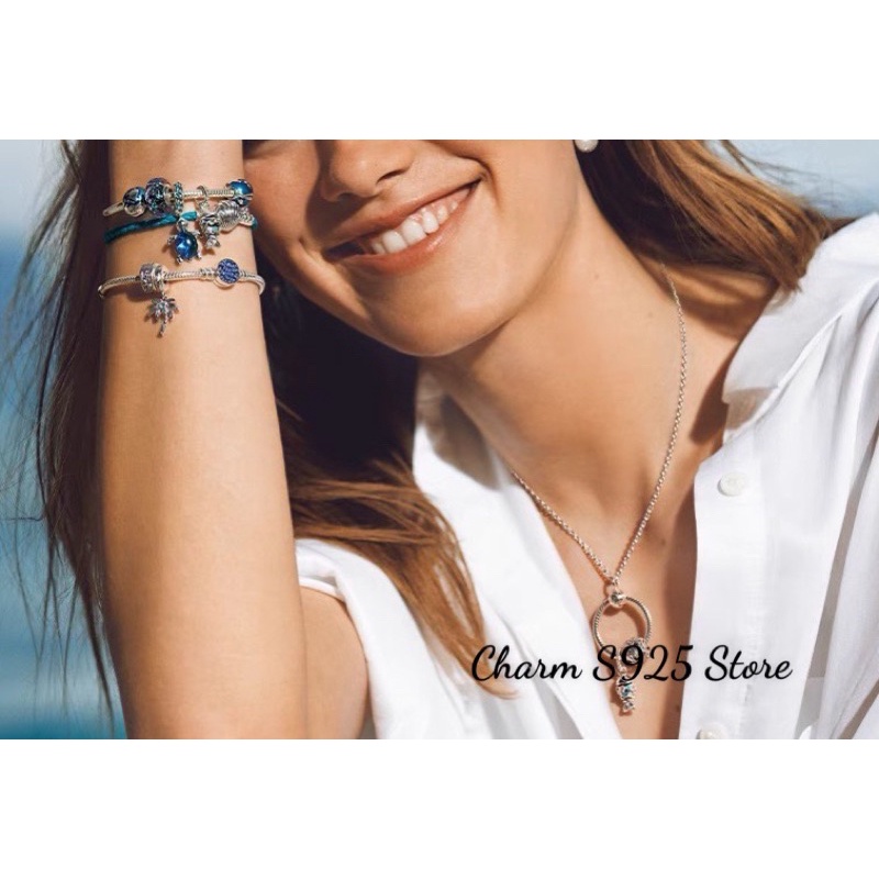 charm pan treo hoạ tiết travelling bạc s925 cao cấp