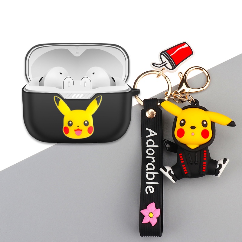 JBL T230NC TWS Case Cartoon Keychain Pendant JBL T230 Silicone Soft Shell Cover Cute Crayon Shin-chan Pendant JBL T130NC TWS Headphone Case Cover Shockproof Shell Cover JBL T130 Cover
