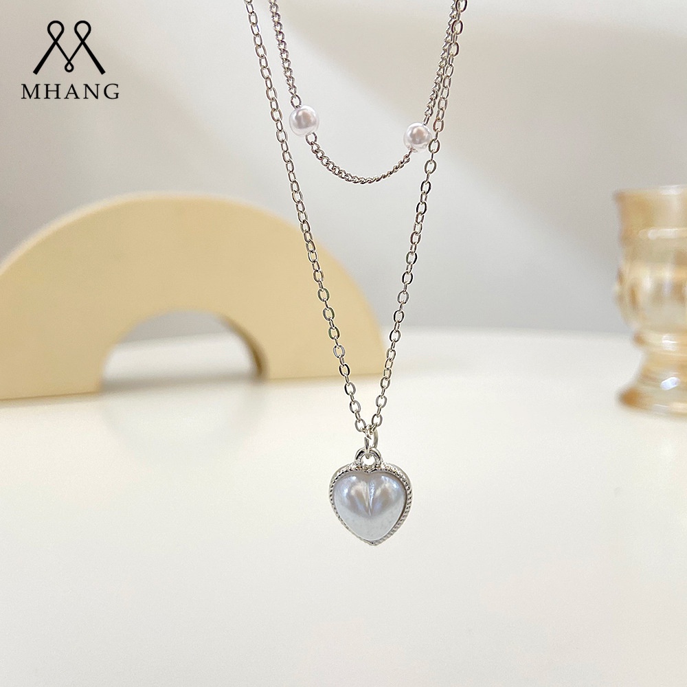 Vòng cổ Hai Lớp Đính Ngọc Trai Và Đá Thời Trang Sang Trọng Cho Nữ