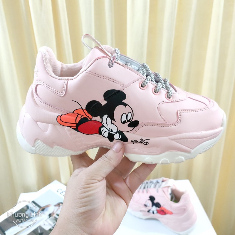 Giày Sneaker M.L.B boston Mickey trắng, hồng [hỗ trợ đổi trả]