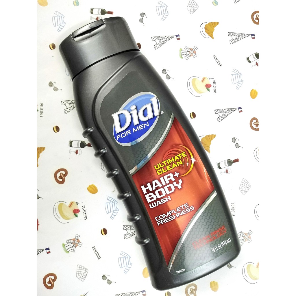 Sữa tắm gội nam DIAL FOR MEN 473ml Mỹ mới thơm nam tính khử mùi hai trong một 2 in 1 Hair And Body Wash