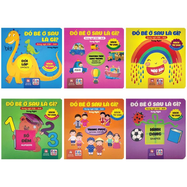 Sách Bộ Sách Tư Duy - Song Ngữ Việt Anh - Đố Bé Ở Sau Là Gì (Dành Cho Trẻ Từ 0-5 Tuổi) (Bộ 6 Cuốn)