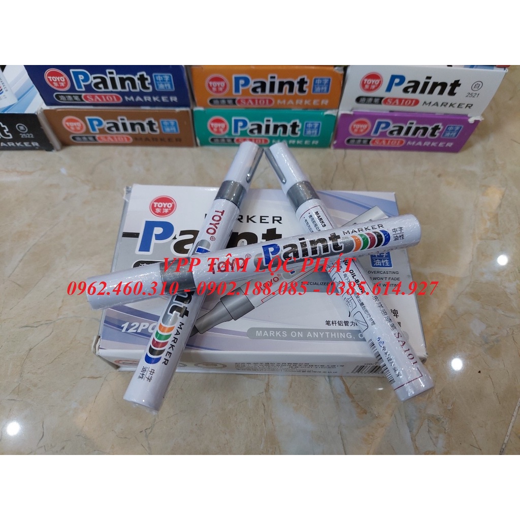 Bút vẽ thông số lốp xe màu BẠC - BÚT SƠN TOYO SA101 (LOẠI 1)
