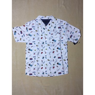 Áo sơ mi tay ngắn cổ bẻ bé trai màu trắng hiệu size 8/10&12/14 hàng mỹ