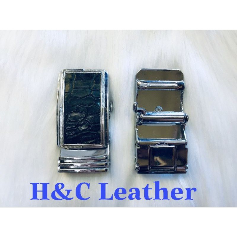 Đầu thắt lưng da cá sấu thật 100% , bản nịt rộng 3.5cm 004