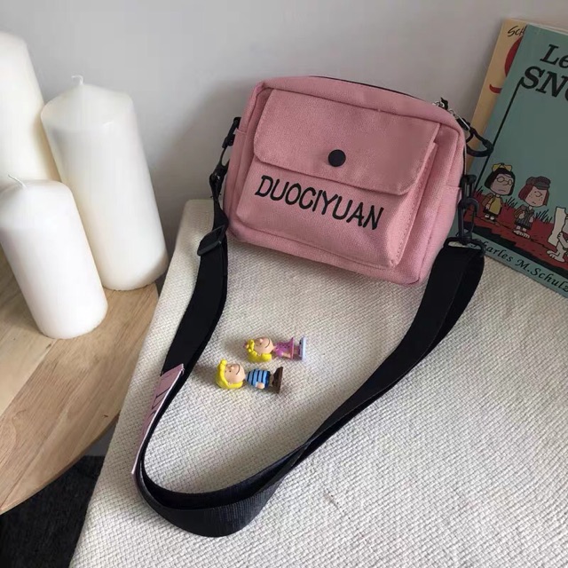 Túi hộp ulzzang hồng(có sẵn, hình thật)