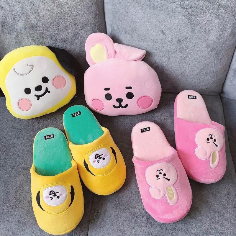 Dép bông đi trong nhà hoạ tiết hình linh vật BT21 xinh xắn cho người hâm mộ BTS