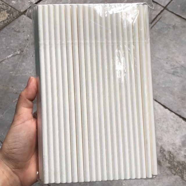 500 Ống hút giấy trắng phi 6