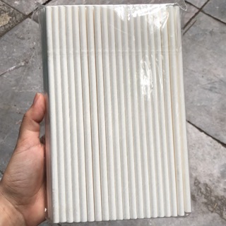 500 Ống hút giấy trắng phi 6