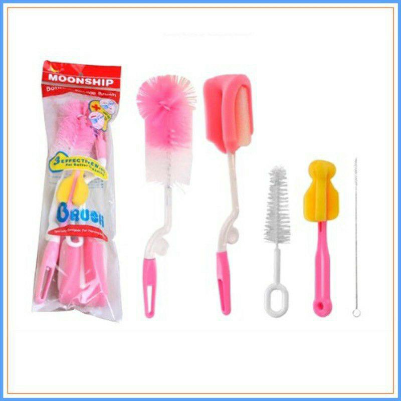 Bộ cọ vệ sinh bình sữa cho bé 5 chi tiết moon ship