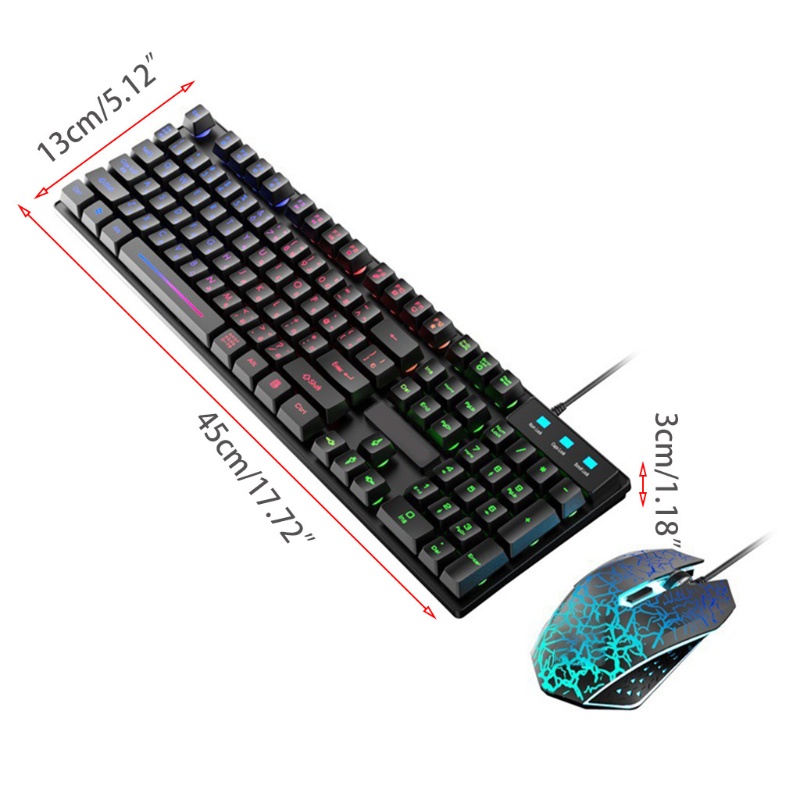 Bộ Bàn Phím Cơ Và Chuột Chơi Game T13 Có Đèn Led Nền Rgb