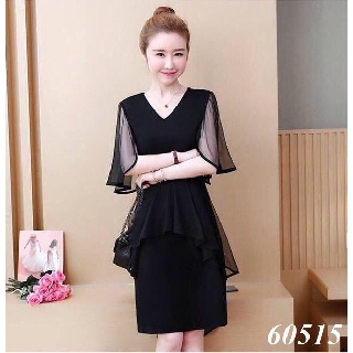 [Mẫu Siêu Đẹp] Đầm Thun Nhập Phối Lưới Sang Trọng Giá Sập Sàn - 60515