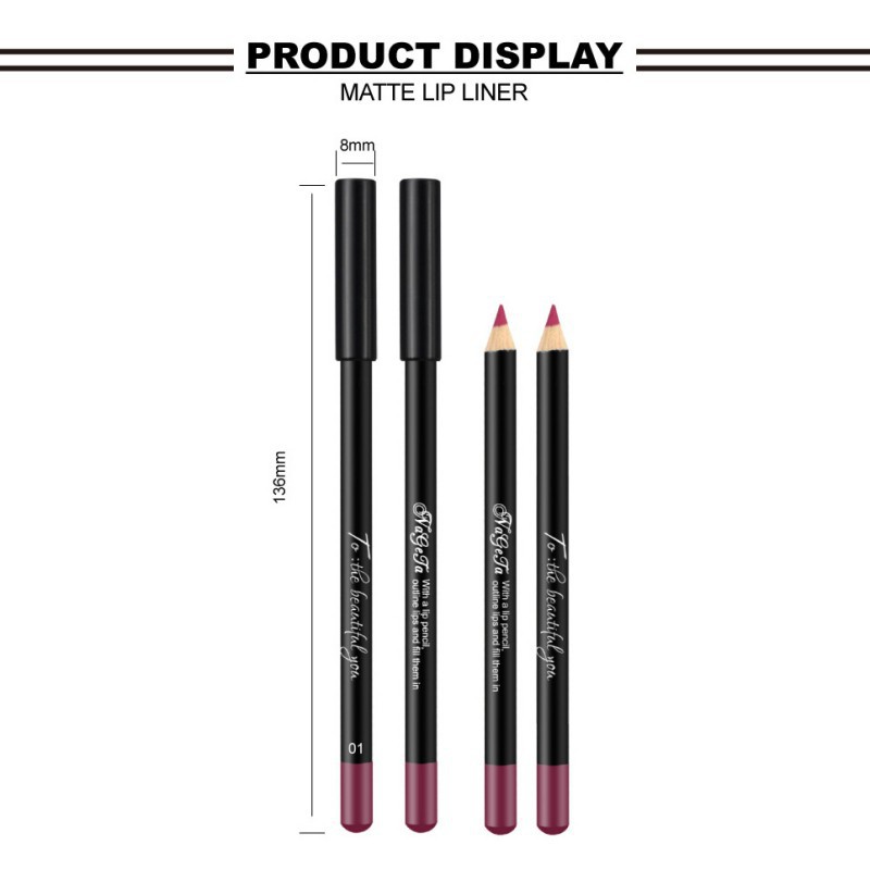 [Hàng mới về] Bút Kẻ Viền Môi Nageta Màu Lì Mịn Màng Chống Thấm Nước