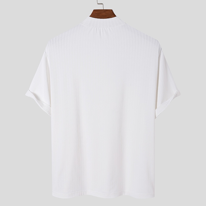 Áo Thun Nam Cổ Rùa Tay Lửng Màu Trơn