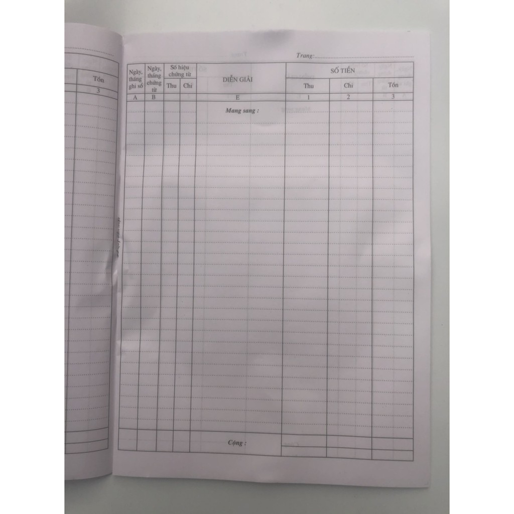 Sổ quỹ TM A4