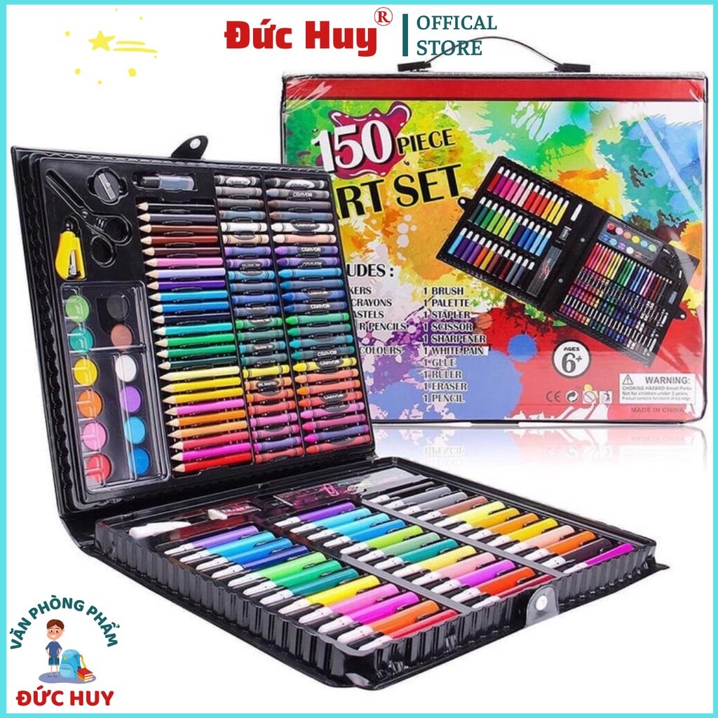 Hộp Màu Tập Tô 150 Chi Tiết Hàng Loại 1, Hộp 150 Màu Cho Bé Thỏa