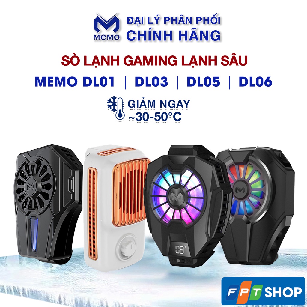 Tản nhiệt điện thoại Memo DL01 DL03 DL05 DL06 quạt sò lạnh siêu mát, led rgb màn hình hiển thị nhiệt độ