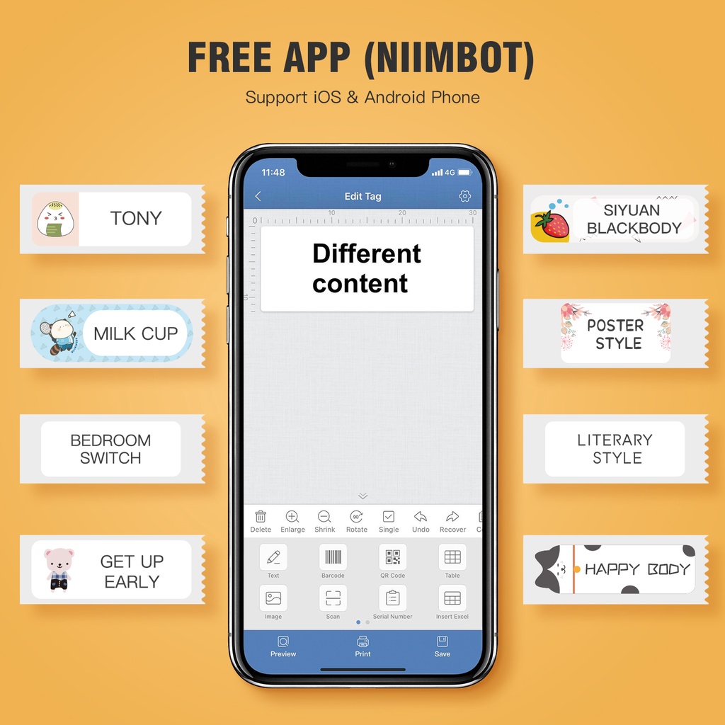 Máy in nhãn Niimbot D11/ D110 bluetooth mini