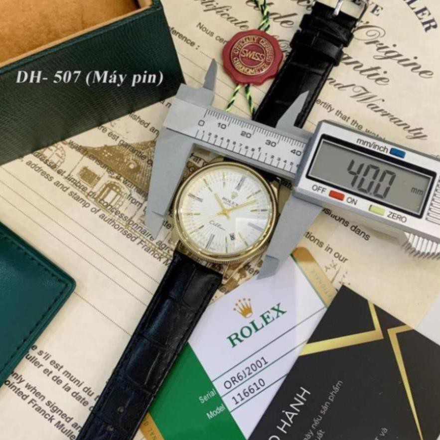 Đồng hồ nam Rolex mặt tròn classic dây da cao cấp bảo hành 12 tháng DH507 Ngọc trinh shop