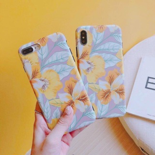 Ốp nhám chống bẩn hình lá xinh cho IPHONE