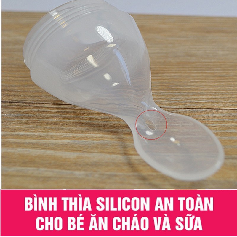 [Siêu rẻ] Bình ăn dặm, bình thìa ăn dặm silicon an toàn cho bé