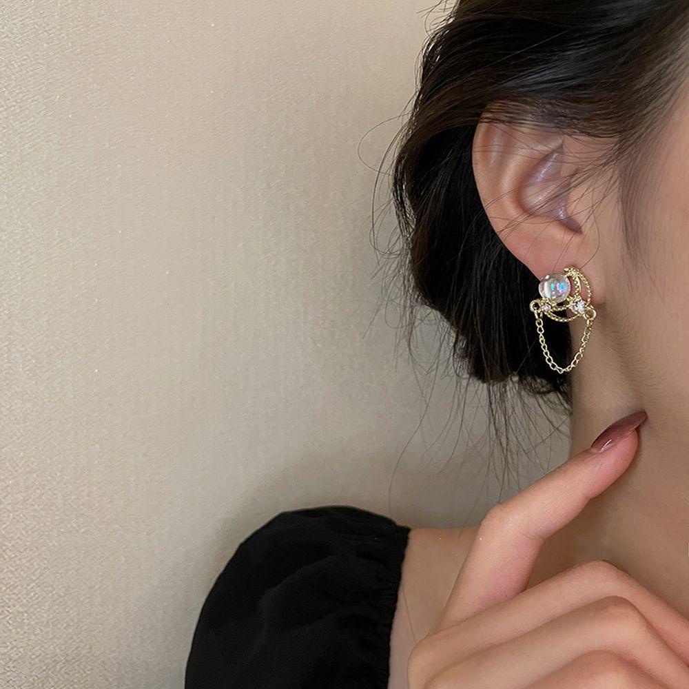 Bộ Khuyên Tai Hình Ngôi Sao Trái Tim Rỗng Phối Tua Rua Thời Trang Cho Nữ