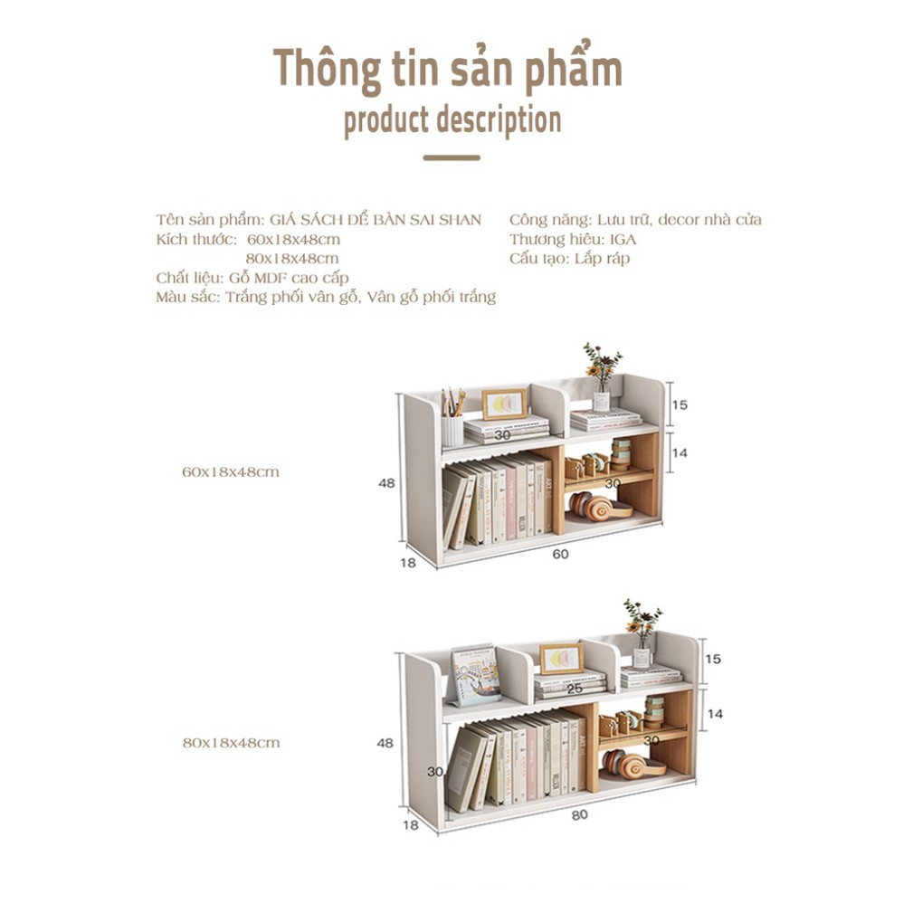 Kệ sách để bàn làm việc, giá sách đề bàn học bàn máy tính - GP157