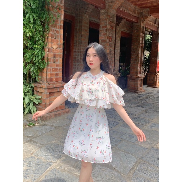 váy hoa có yếm thắt nơ | BigBuy360 - bigbuy360.vn