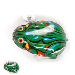 Đồ chơi vặn dây cót kim loại hình con ếch nhảy lên dây cót