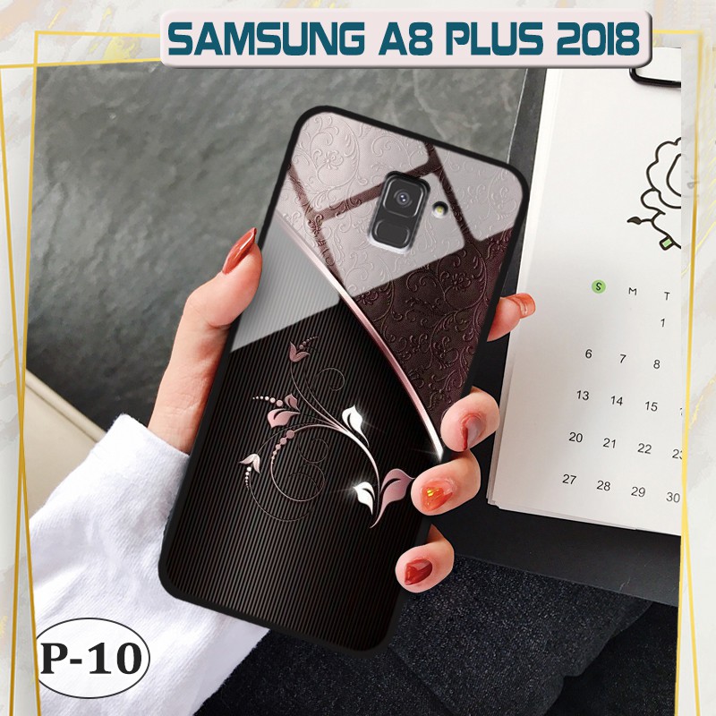 Ốp lưng kính 3D Samsung A8 Plus 2018- hình cute