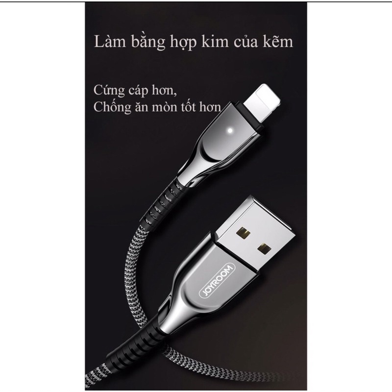 Cáp sạc nhanh iphone tự ngắt khi sạc, sạc siêu nhanh 2.4A Joyroom dài 2M chính hãng bảo hành 12 tháng - HH Store