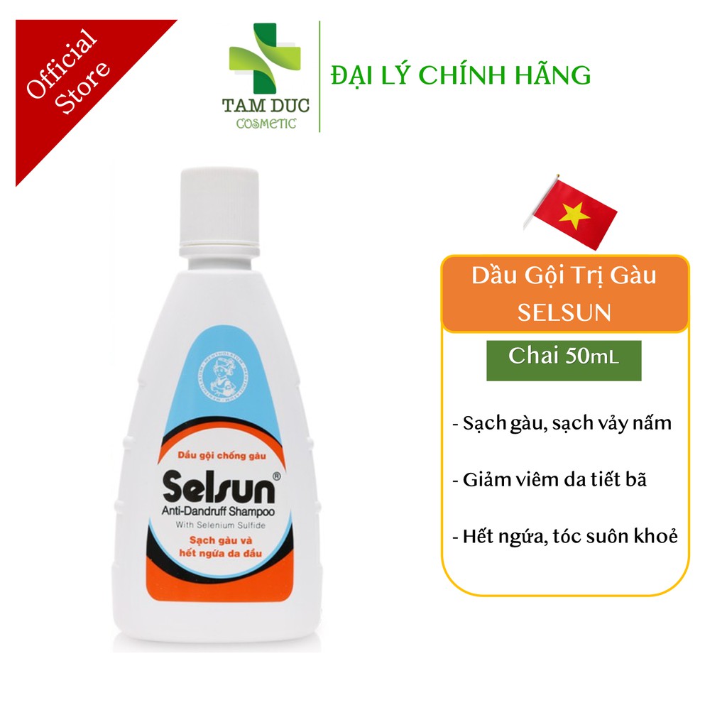 DẦU GỘI SELSUN [Chai 50ml] - Dầu gội trị gàu Selsun Anti-Dandruff Shampoo 1%