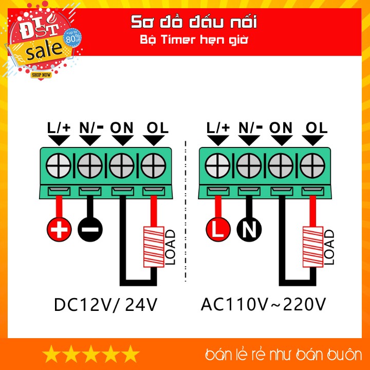 [Mã SKAMCLU9 giảm 10% đơn 100K] Mạch hẹn giờ đếm ngược , vòng lặp bật/tắt thiết bị 12V DC /220V AC