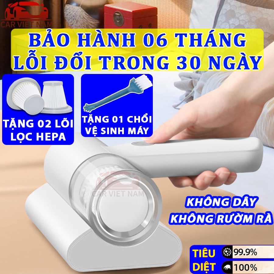 Máy hút bụi chăn ga gối đệm giường thảm Ô tô Cao cấp diệt khuẩn tia UV - Hàng Chính Hãng ( Bảo Hàng 06 Tháng )